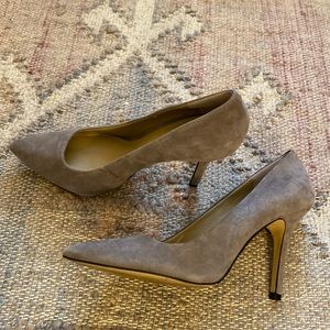 Ann Taylor Grey Suede Stilettos